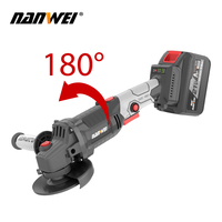 NANWEI Cordless Angle Grinder 21V Lithium-Ion Battery Machine Cutting Electric Angle Grinder Power Tool 125mm