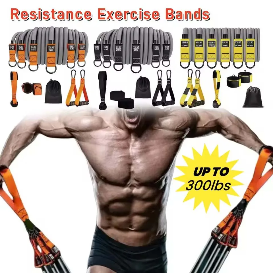 

12 piece high-strength tension rope training set - environmentally friendly TPE latex anti breakage elastic band/resistance band