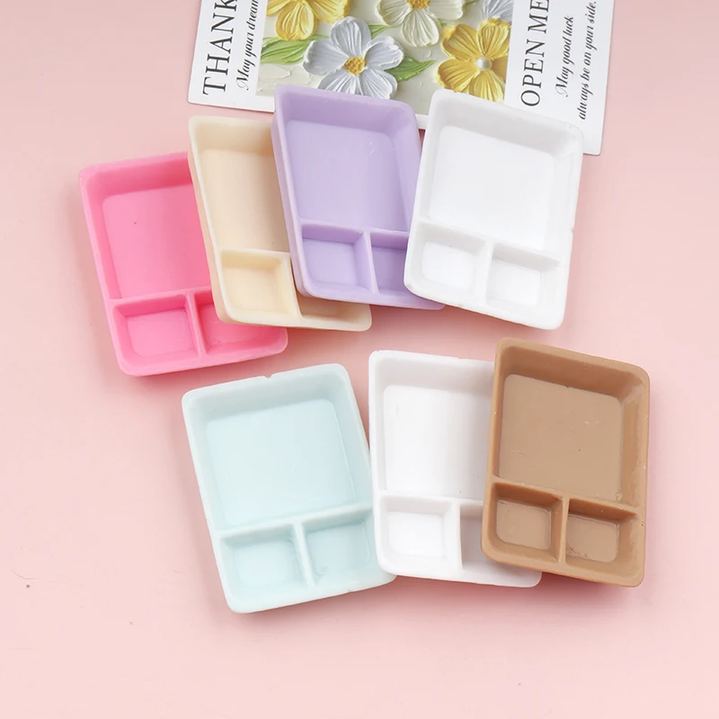 6/60pcs Kawaii Simulation Plate Dollhouse Decor DIY Scrapbooking for Mini Kitchen Dinner Tableware Decor Accessories view 5