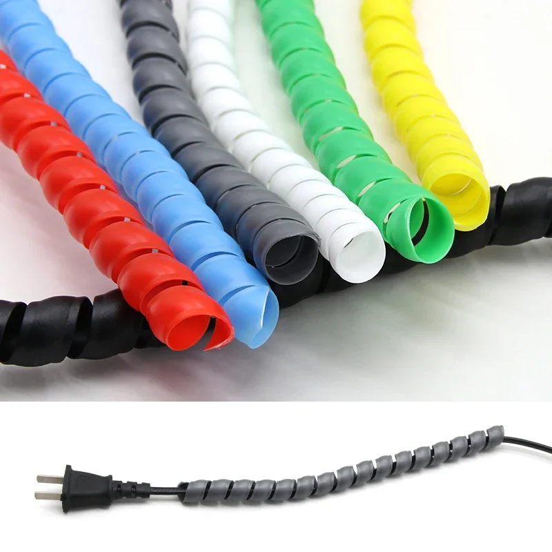 

1/2/5Meters 8mm ~ 35mm Line Organizer Pipe Protection Winding Wire Protector Wiring Band Flexible Spiral Cable Wrap Tube