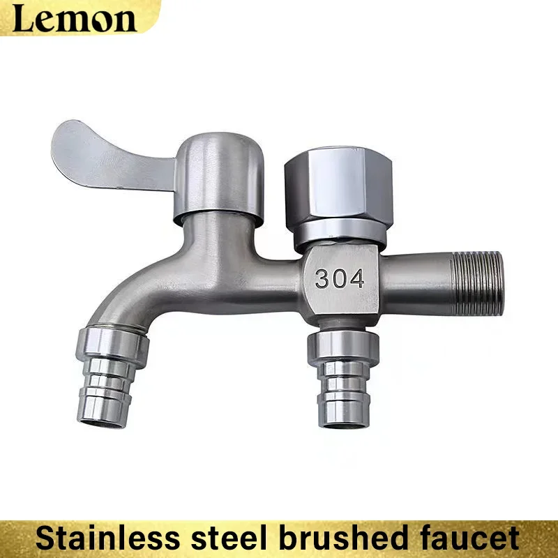 

Кран для хозяйственной мойки из нержавеющей стали 304 с одним входом и двумя выходами, двойной выход, двойное управление, для стиральной машины