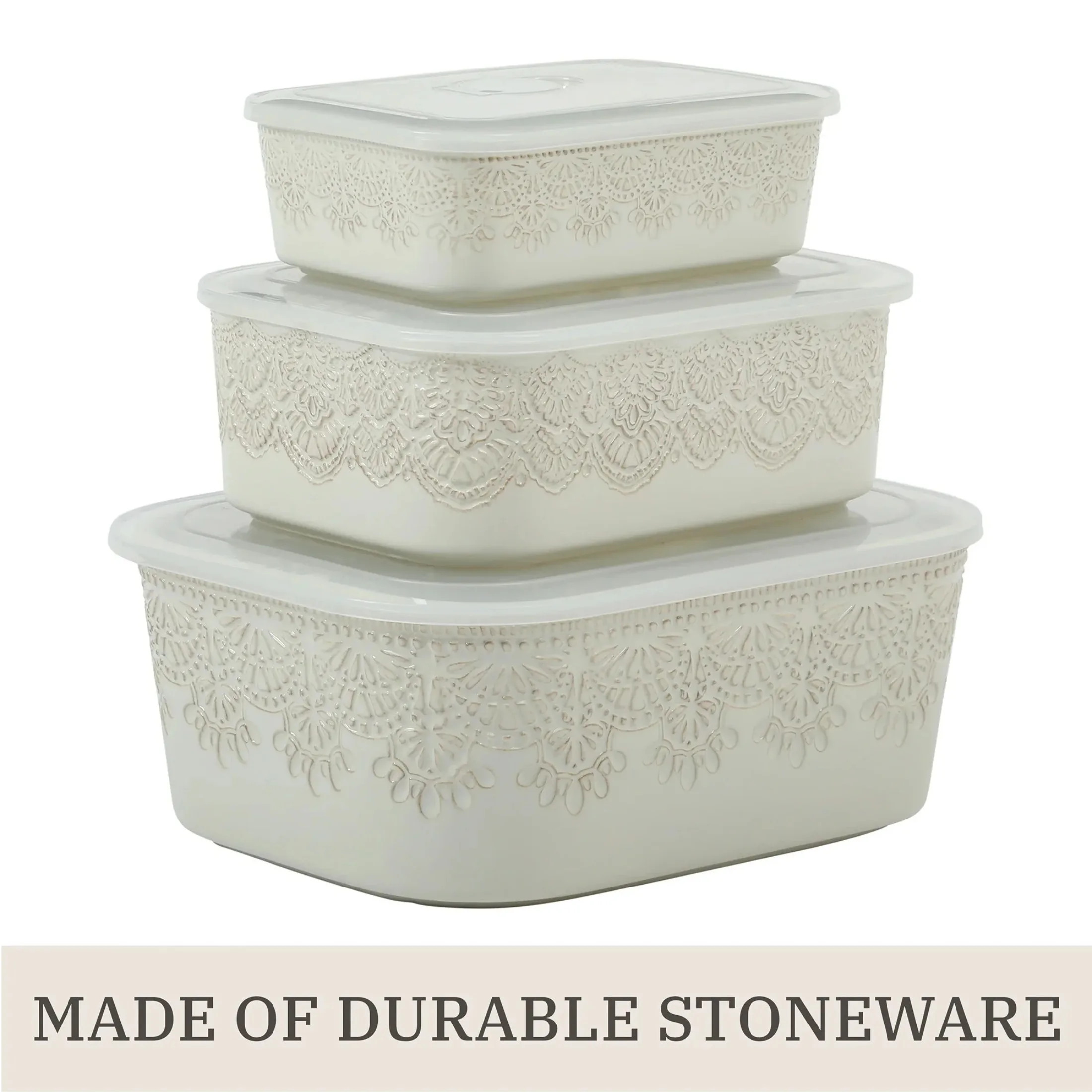 Vintage Lace Nesting Bakeware Set 3