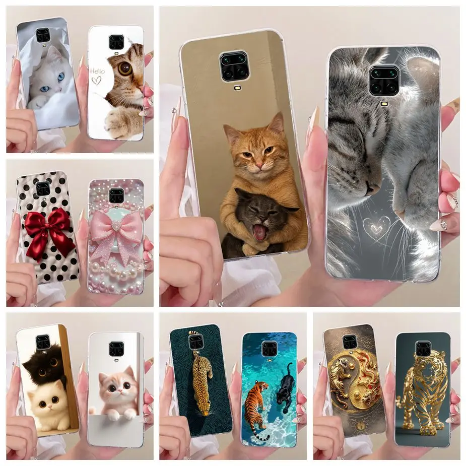 Funda para Xiaomi Redmi Note 9 Pro Max, Funda para Note 9S con diseño de gato pintado, Funda delgada y suave para teléfono Redmi Note 9 Pro Note9 S