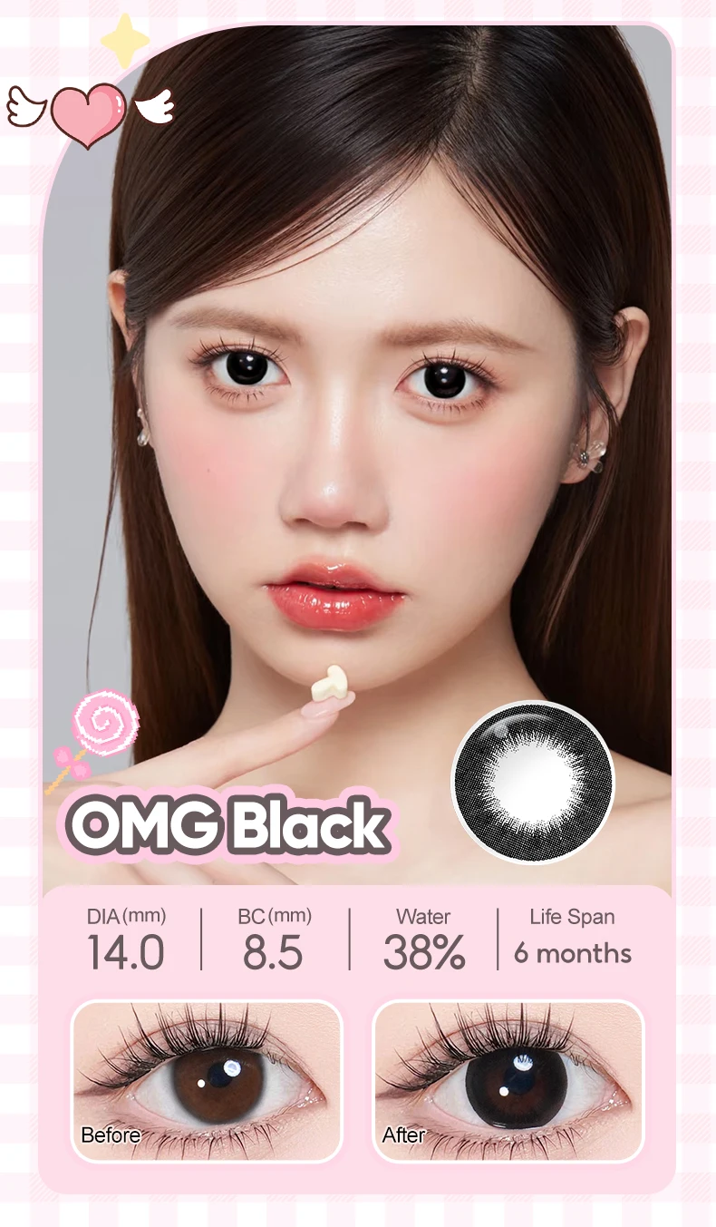 (0,00~-6,00) MAGISTER 16/14,5mm Big Eyes Graduierte Kontaktlinsen mit Dioptrien Braune Kosmetische Schwarze Kontaktlinsen 6 Monate – Detail 11