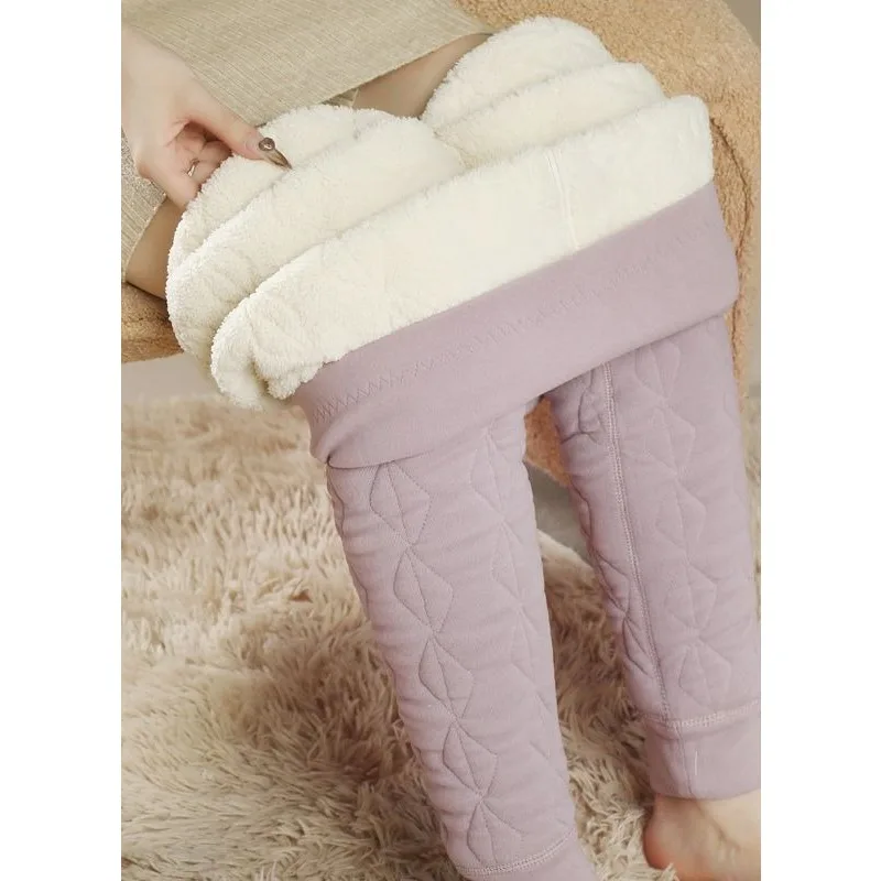 السيدات عالية الخصر سميكة السراويل القطنية الحرير المنزل وفي الهواء الطلق اصطف السراويل الدافئة لخريف وشتاء TT243 #6