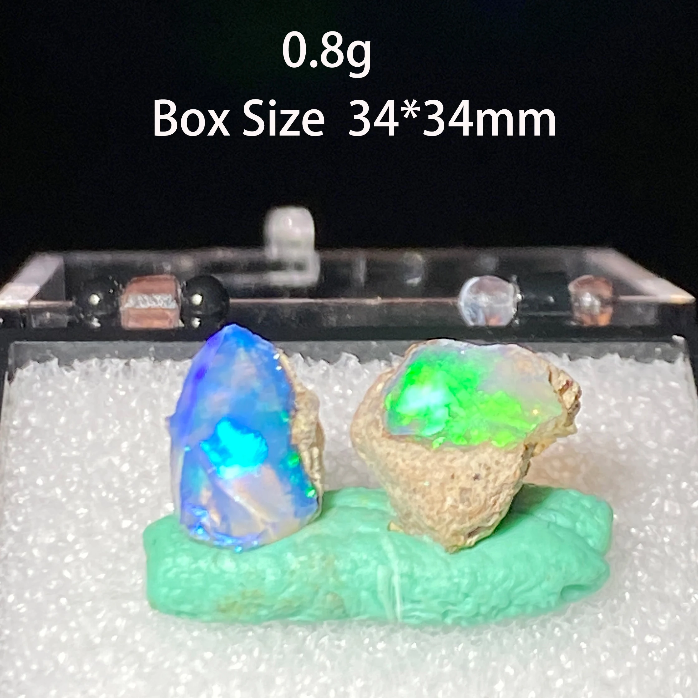 100% Natural Rare Colorful Ethiopia Opal (No Need Water) Gem Mineral Specimen (Need lighting) Small Cracks