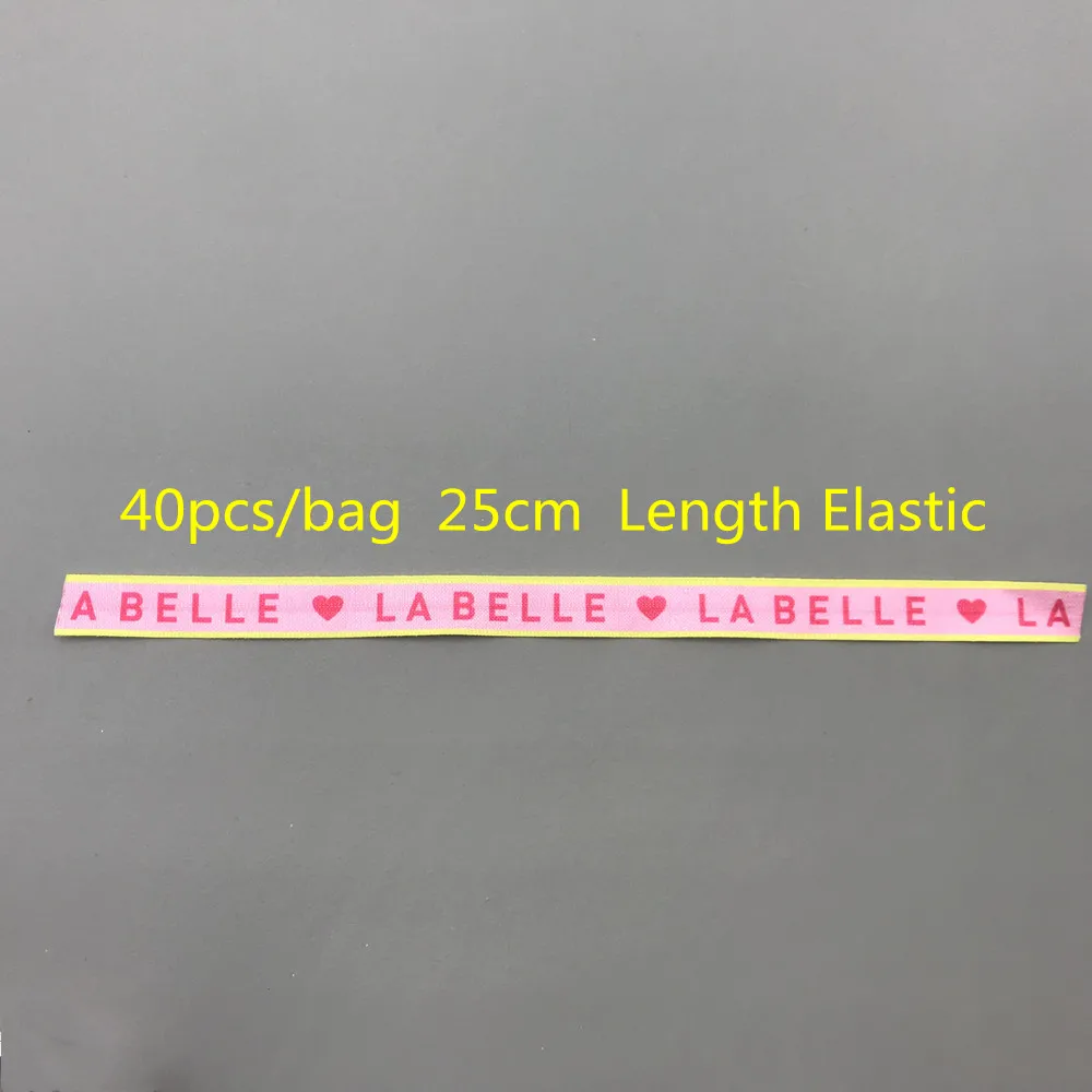 10Yard Happy La Belle Print Buchstaben falten über elastischen 15mm Feind Band für DIY Kopf bedeckung Geschenk Gurtband Zubehör – Detail 5