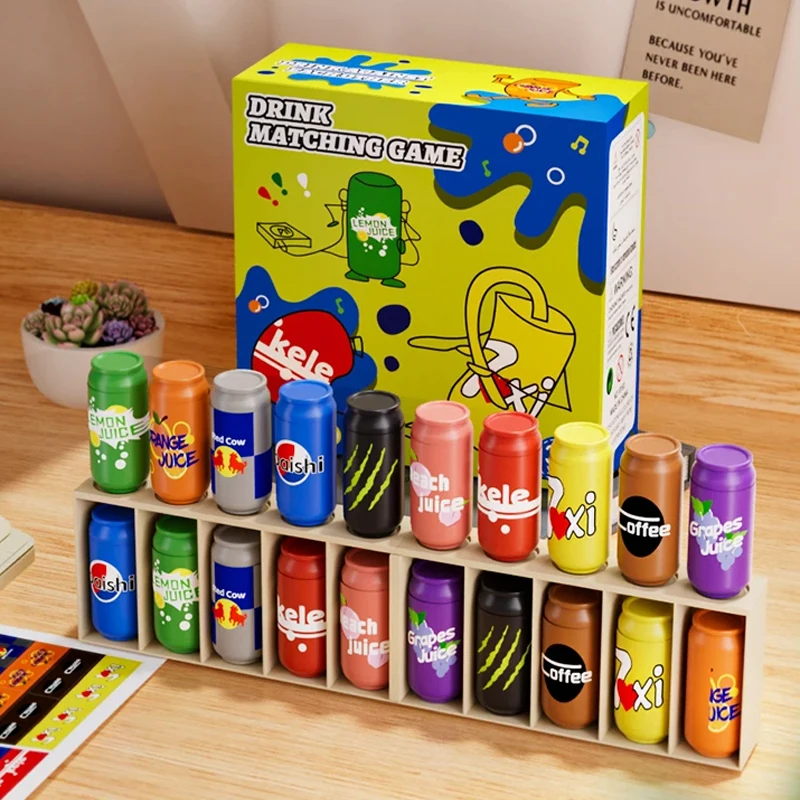 Beverage Bottle Color Matching Game Upgraded Version With Patterns Guess The Color Memory Training Parent-Child Interaction Toy