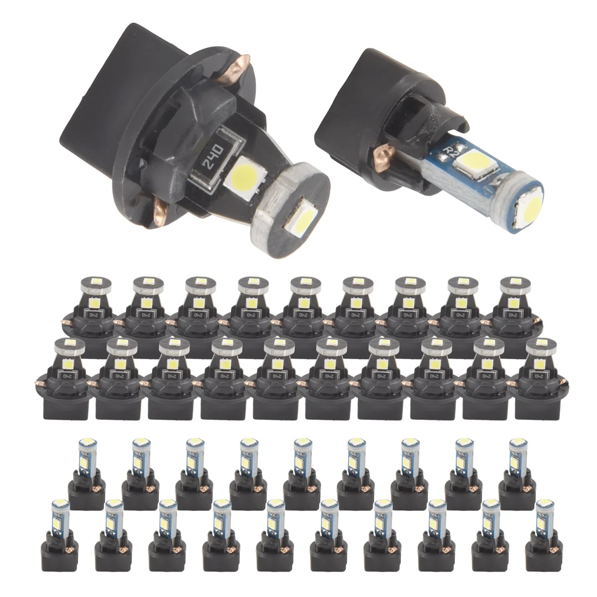 #457Q 40 Pieces T5 T10 LED Bulbs Dash Lights with Twist Socket Instrument (Photo Color)