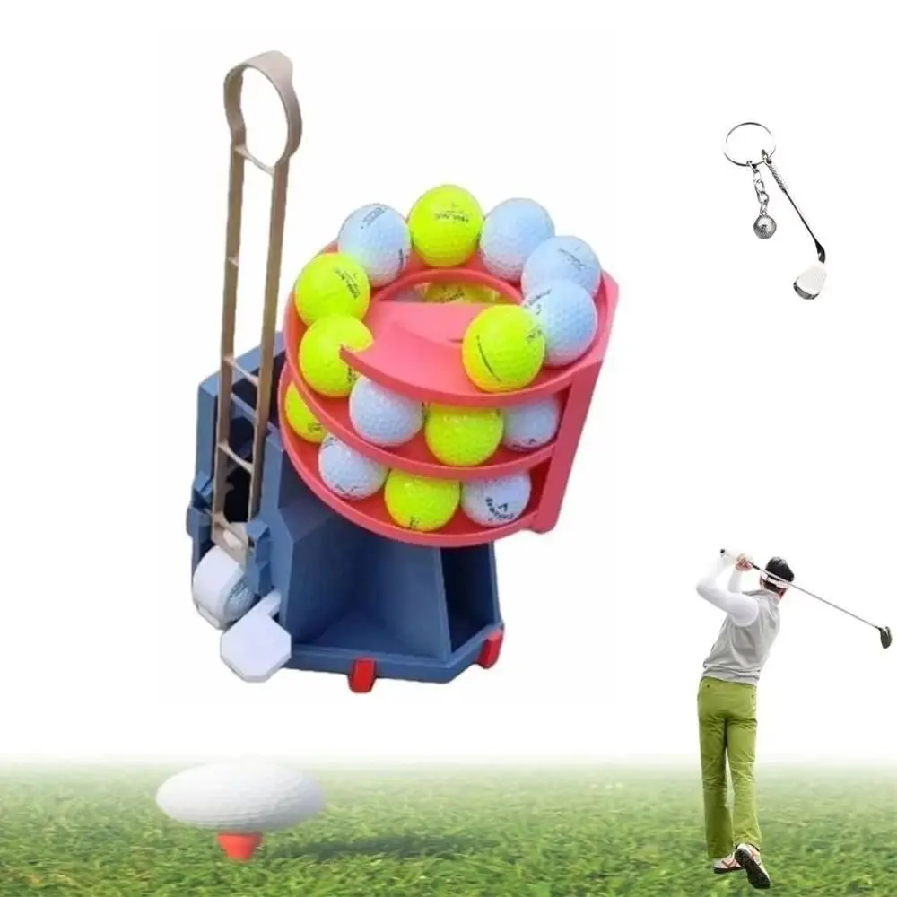 3d-printed-golf-ball-launcher-set-25-ball-capacity-foot-pedal-control-automatic-golf-ball-dispenser-high-capacity-loader