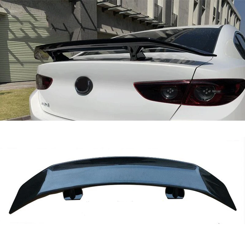 For Universal Spoiler Accessories NEW OLD Mazda 3 Sedan Car Trunk Black Tail Wing Body Kit 1990-2023 Year