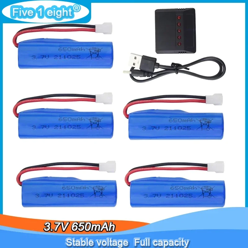 3.7V 650mah Lipo Battery with Charger for SYMA Q9 Q10 H126 H131 H118 RH701 RC Boat High Speed Electric Water Boat Model Ship Toy