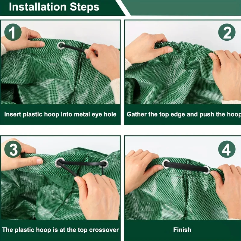 ‌3Pack Heavy Duty 272L Reusable Garden Bags - Outdoor Yard Waste Bags with Sturdy Handles for Leaves, Trash, Camping & Recyclin