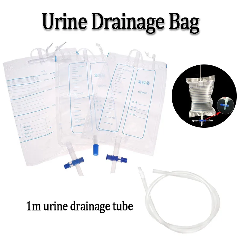 1000/2000ML Urine Collection Bag Drainage Bag Catheter Bag Elderly Incontinence Care