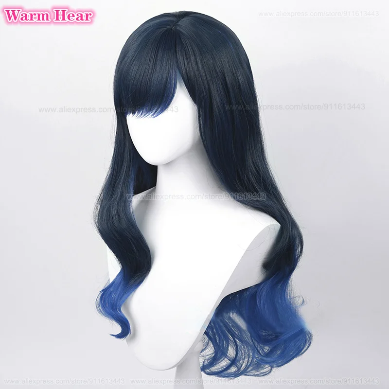 70cm Shiraishi eine synthetische Perücke Anime Shiraishi eine Haarnadeln blaue Farbverlauf Cosplay Perücke Hitze beständigkeit Haar Halloween Party Perücken