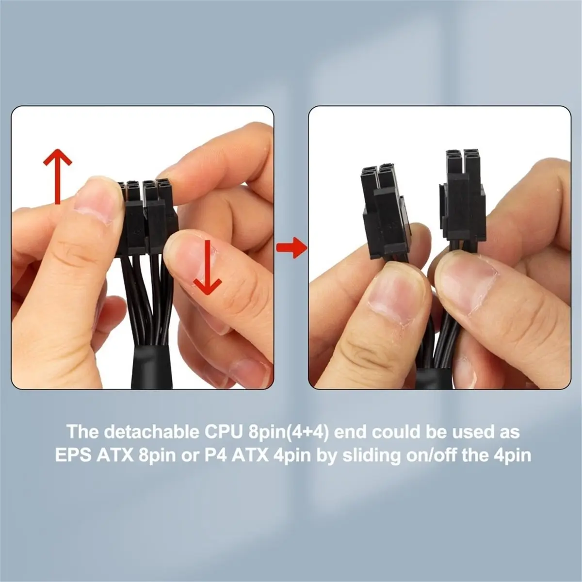 ABDD HOT  PSU 10 Pin to CPU 8 Pin (4+4 Pin ) Male EPS-12V Motherboard Power Adapter Cable for Power Supply