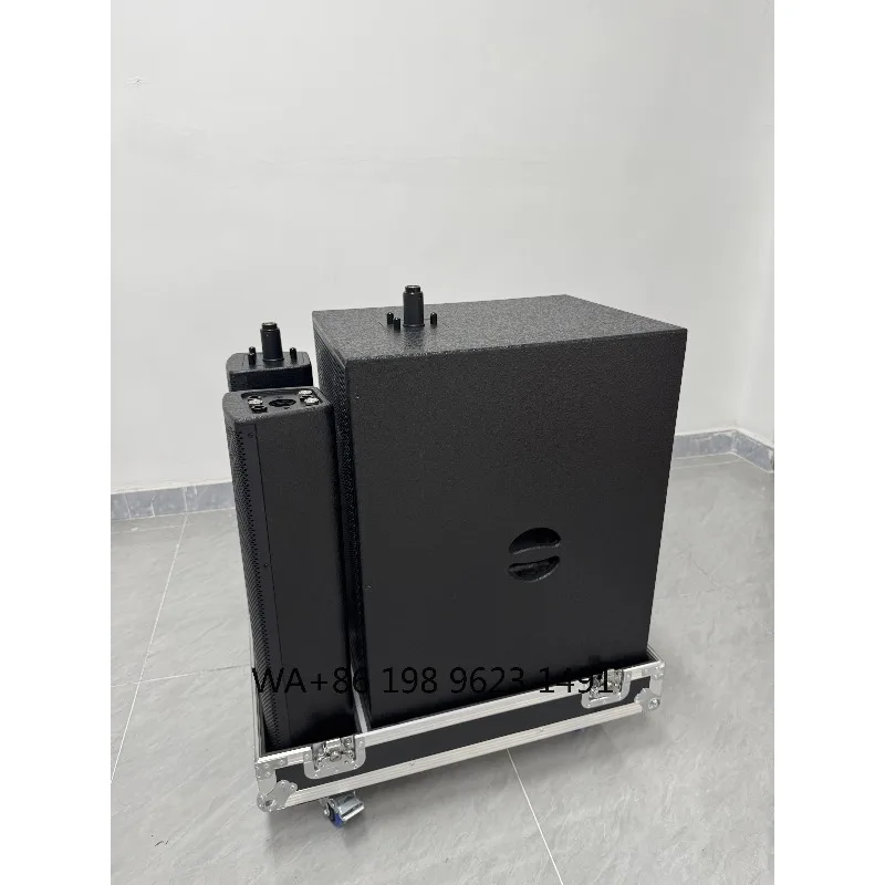 1200W Wooden Outdoor Loudspeaker DSP BT TWS Mixer Amplifier 2*12 Inch Active PA Column Speaker
