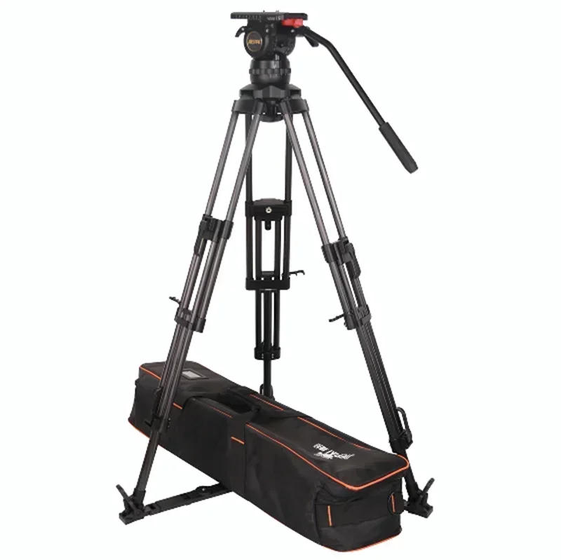 Factory Jiepai V20 Professional Broadcast Heavy Duty Video Camera Aluminum Tripod With 100mm Bowl Fluid Head