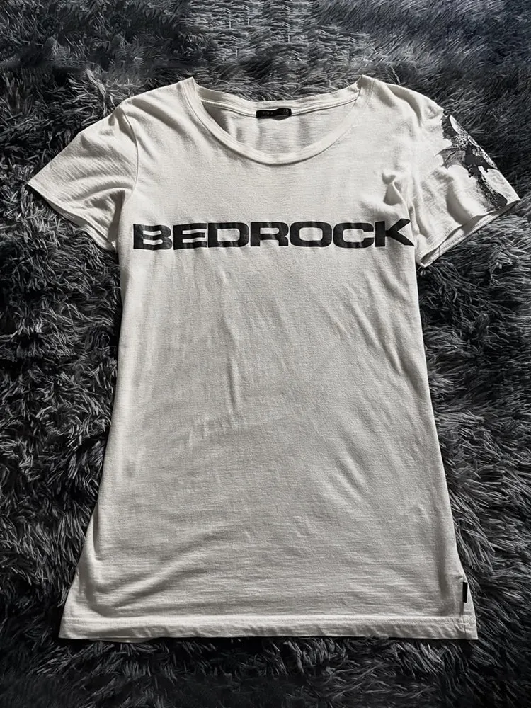 LGB Pioneer Visual BEDROCK Ultra Rare Printed Punk Style Crew Neck Short Sleeve T-Shirt