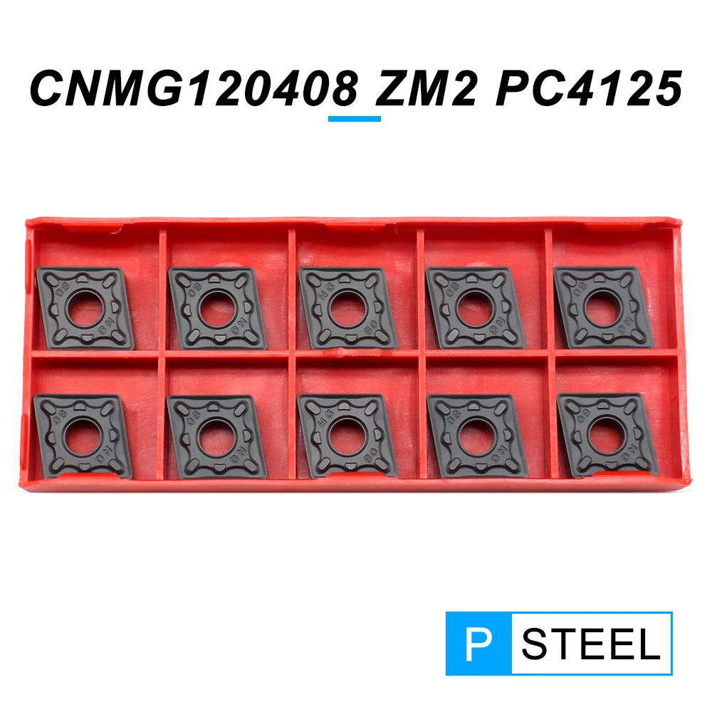 Lames en carbure de tungstène CNC pour l'acier, outil de tournage externe, CNMG120408 ZM2 PC4125, CNMG 120408