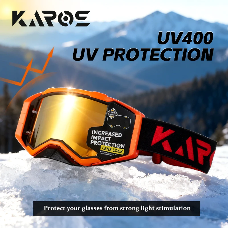 Karos High Quanlity Motorcycle Goggles Motocross Glasses Helmet MX Moto Dirt Bike ATV Ski Outdoor Sports Eyewear Scooter Googles