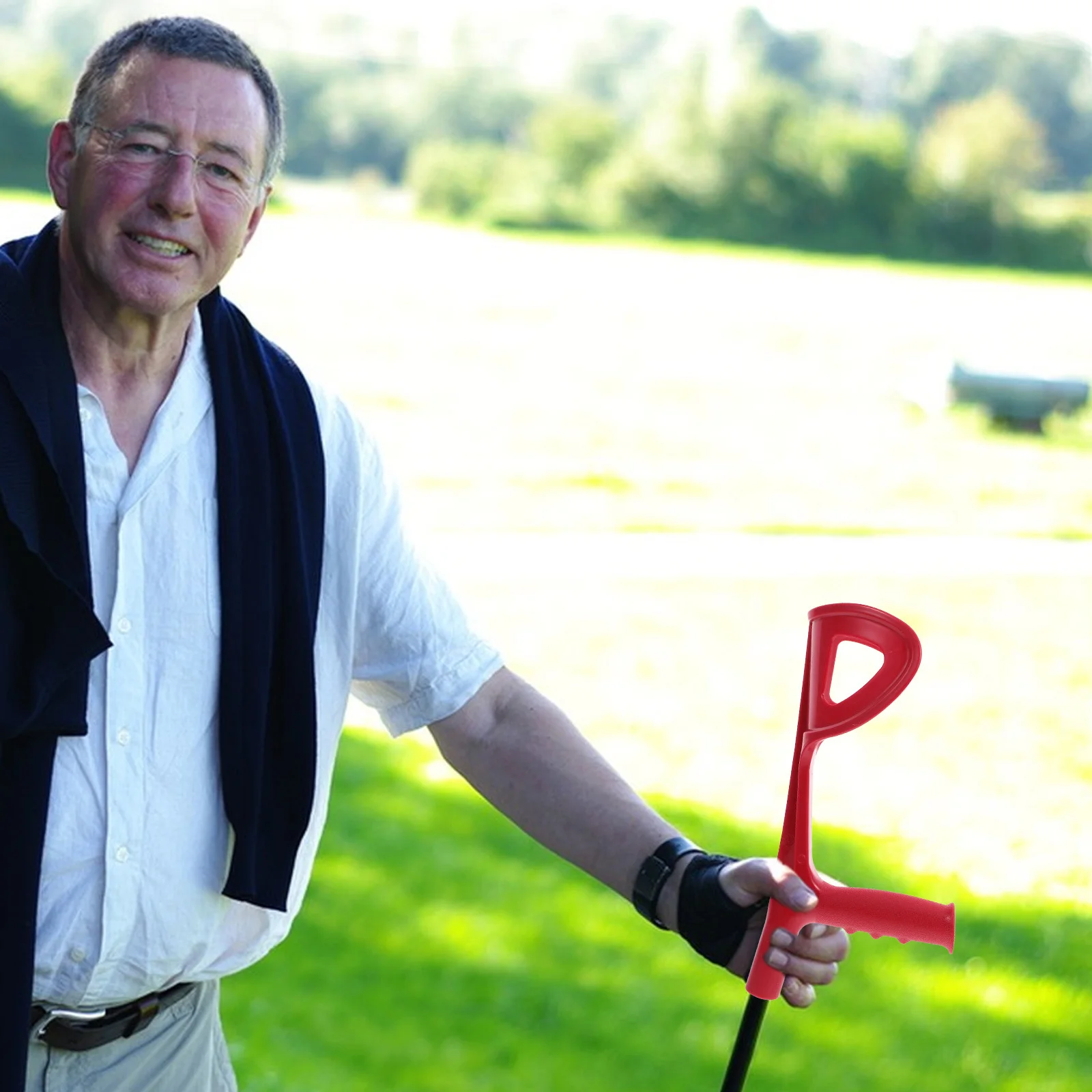 

Ergonomic Elbow Cane Accessory Cane Grip Replacement Walking Stick Handle Durable Supportive Outdoor Use Ergonomic Stick Handle