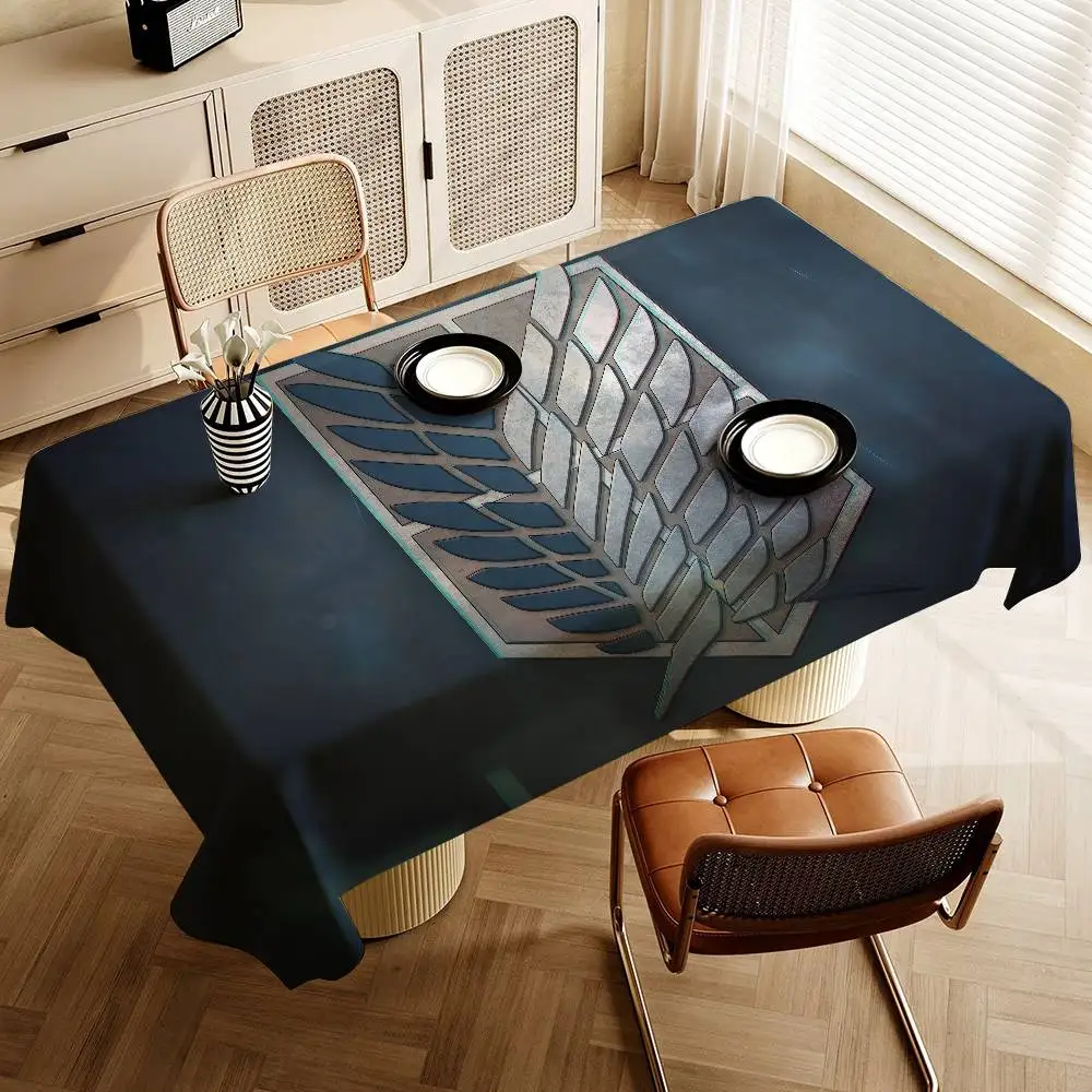 A-Attack On T-Titan Tablecloth Waterproof Stain Resistant Party Decoration Restaurant Cafe Dining Table Tablecloths 90X140cm