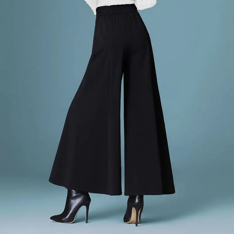 Office Lady Fashion Black Oversize Suit Pants Spring Autumn Big Size Elastic High Waist Women Korean Streetwear Casual Trousers