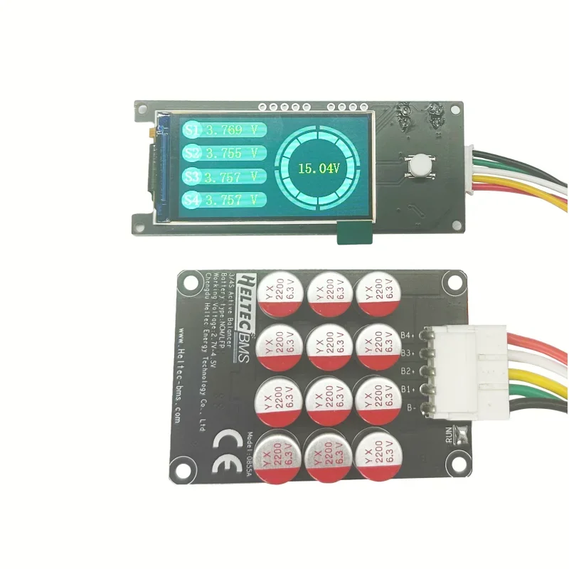 Imagem -06 - Heltecbms-equalizador Ativo Balancer 3s 4s Lifepo4 Lipo Lto Bateria Equalização de Energia Capacitor Tensão Display 3a 5a