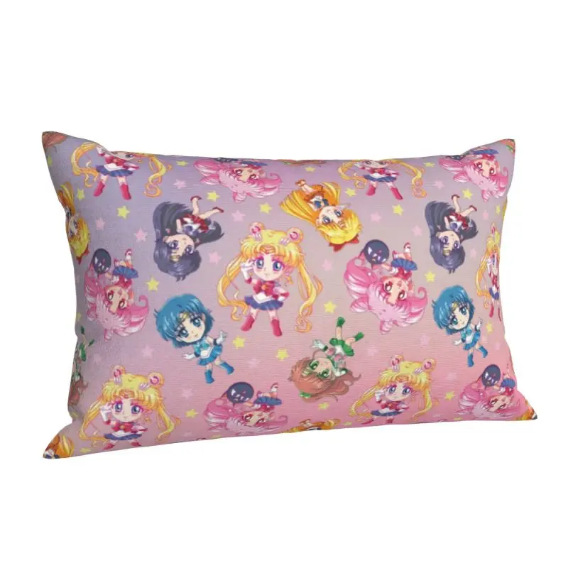 Custom Crystal Team Pattern Pillow Case 60cmx40cm Sailor Moon Luxury Cushion Cover Velvet Pillowcase