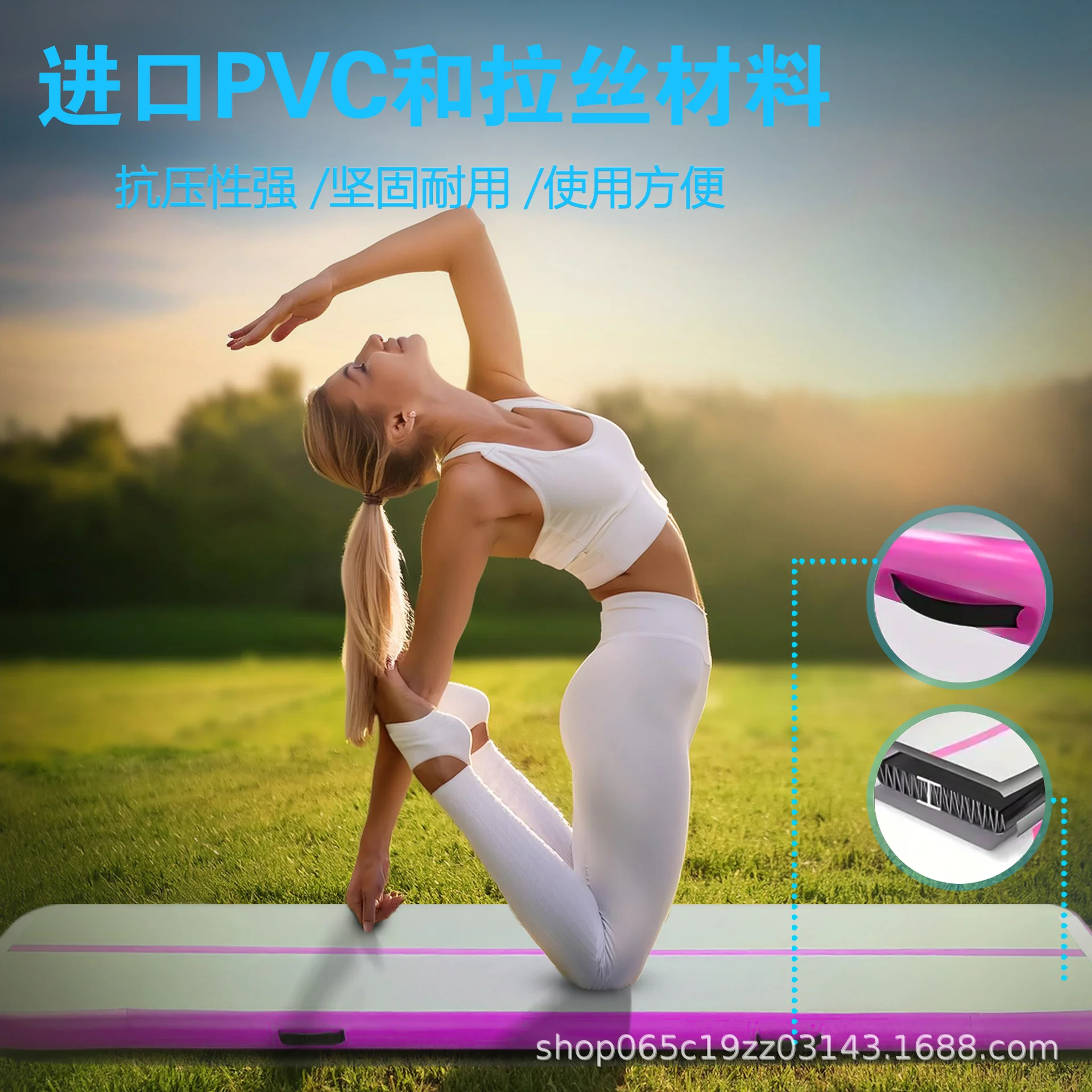 Wholesale PVC Folding Inflatable Gym Mat Cheap Waterproof Air Track for Home Gymnastics Tumbling Wholesale Folding Inflatable