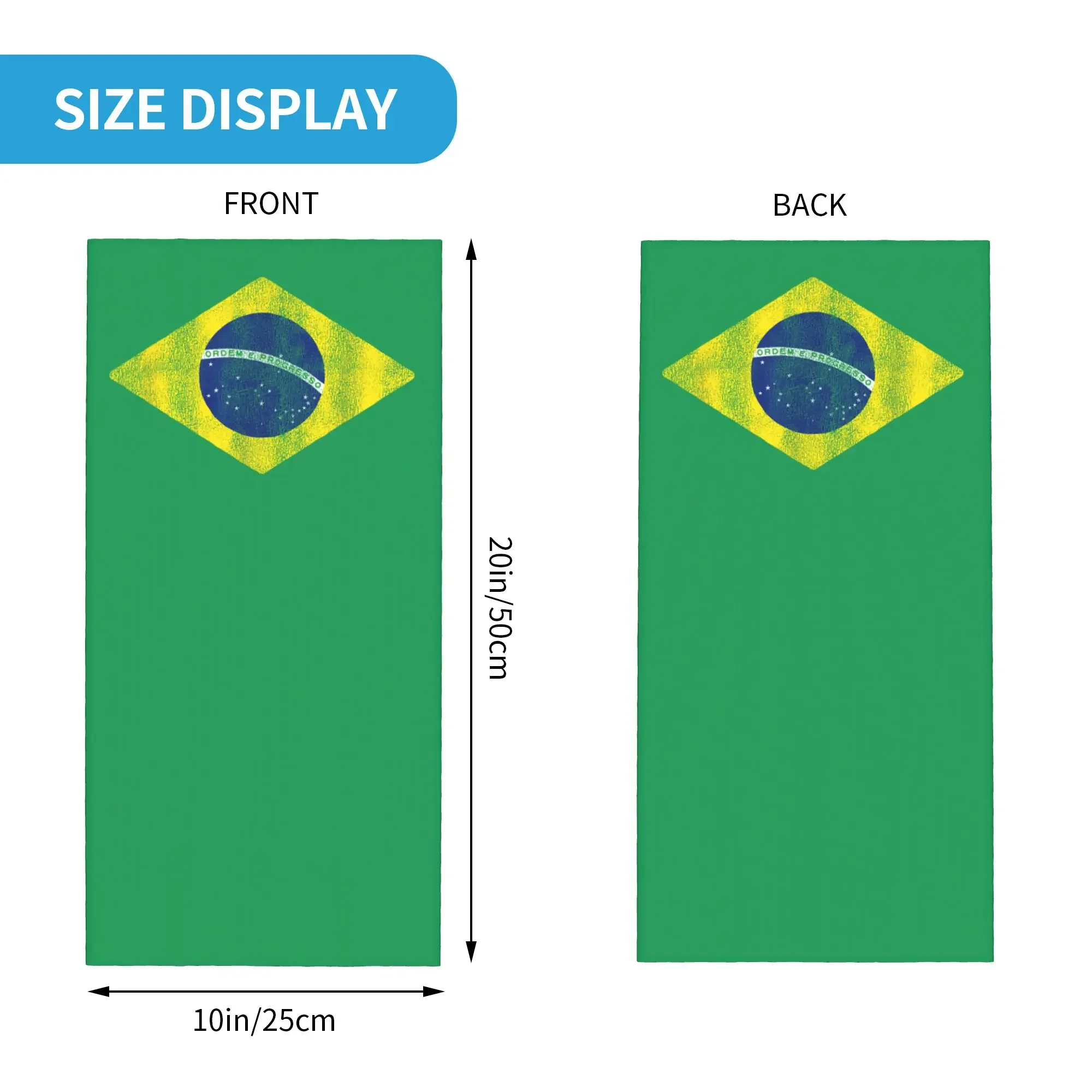 New Brazilian Flag of Brazil BR Pride Bandana Neck Gaiter Souvenir Balaclavas Wrap Scarf Multifunctional Headwear Men Women Adul