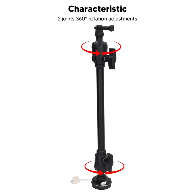 WAP01 NEW-Adjustable Kayak Camera Mount Base Safety Camera Holders With Long Arm Marine Boat Camera Bracket Replacement Parts -G