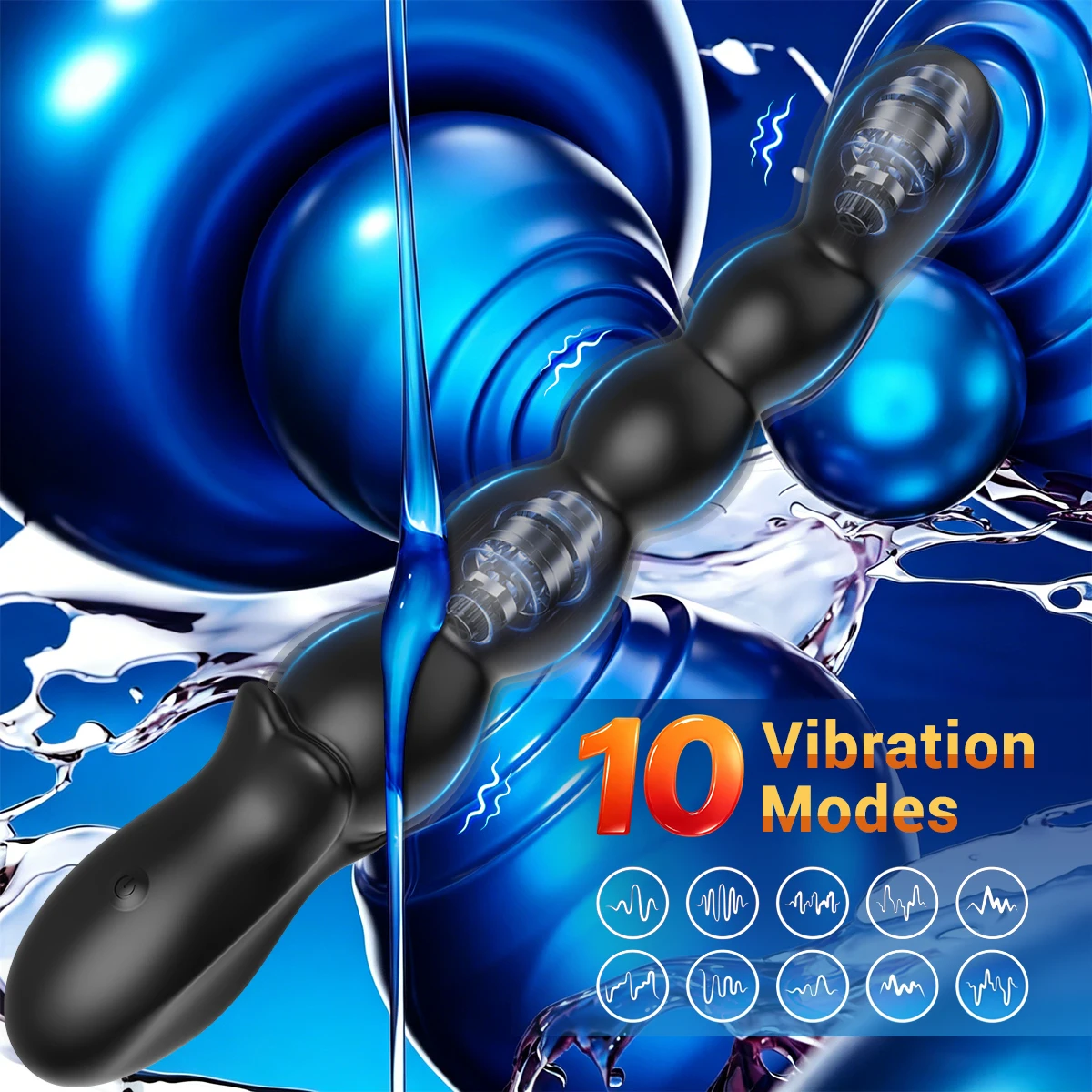 10 Vibrating Anal Bead Prostate Massager APP Control Butt Plug Adult Sex Toy for Male Beginners and Female Partners view 2
