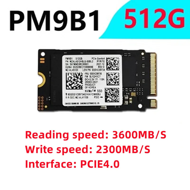 ソリッドステートドライブ,Samsungラップトップ用,ssd,Surface prox pro 7用,スチームデッキ,pcie4.0,m.2 2242, 512g,1t,pm9b1,1テラバイト,2242,新品