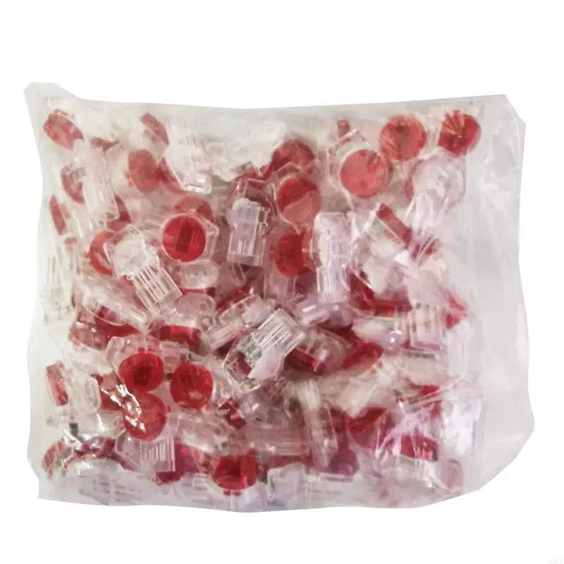 

A9LF Telephone Cord Terminal Red Clear Crimp Connection Terminals K3 Connector