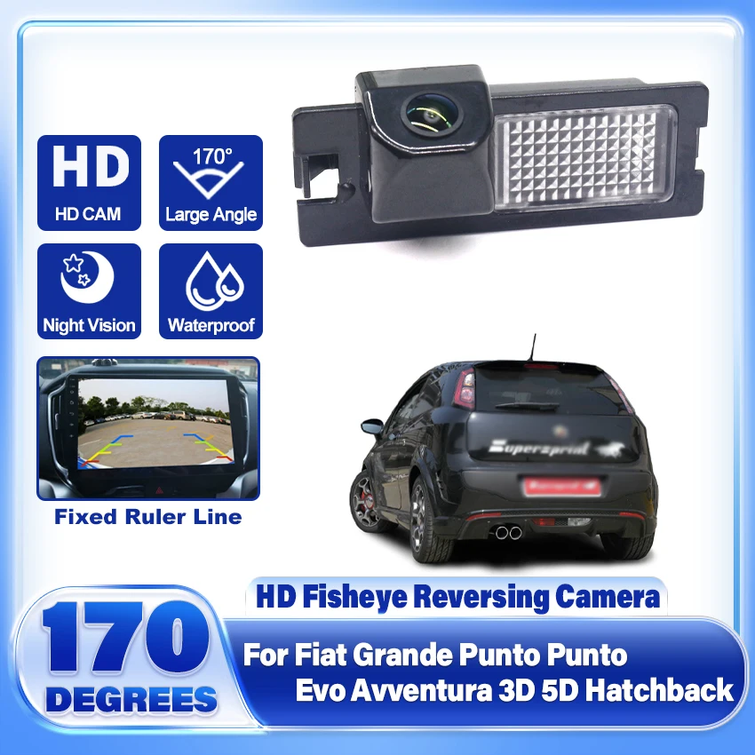 Car Parking Camera For Fiat Grande Punto Punto Evo Avventura 3D 5D Hatchback Night Vision Rear View Camera License Plate Camera