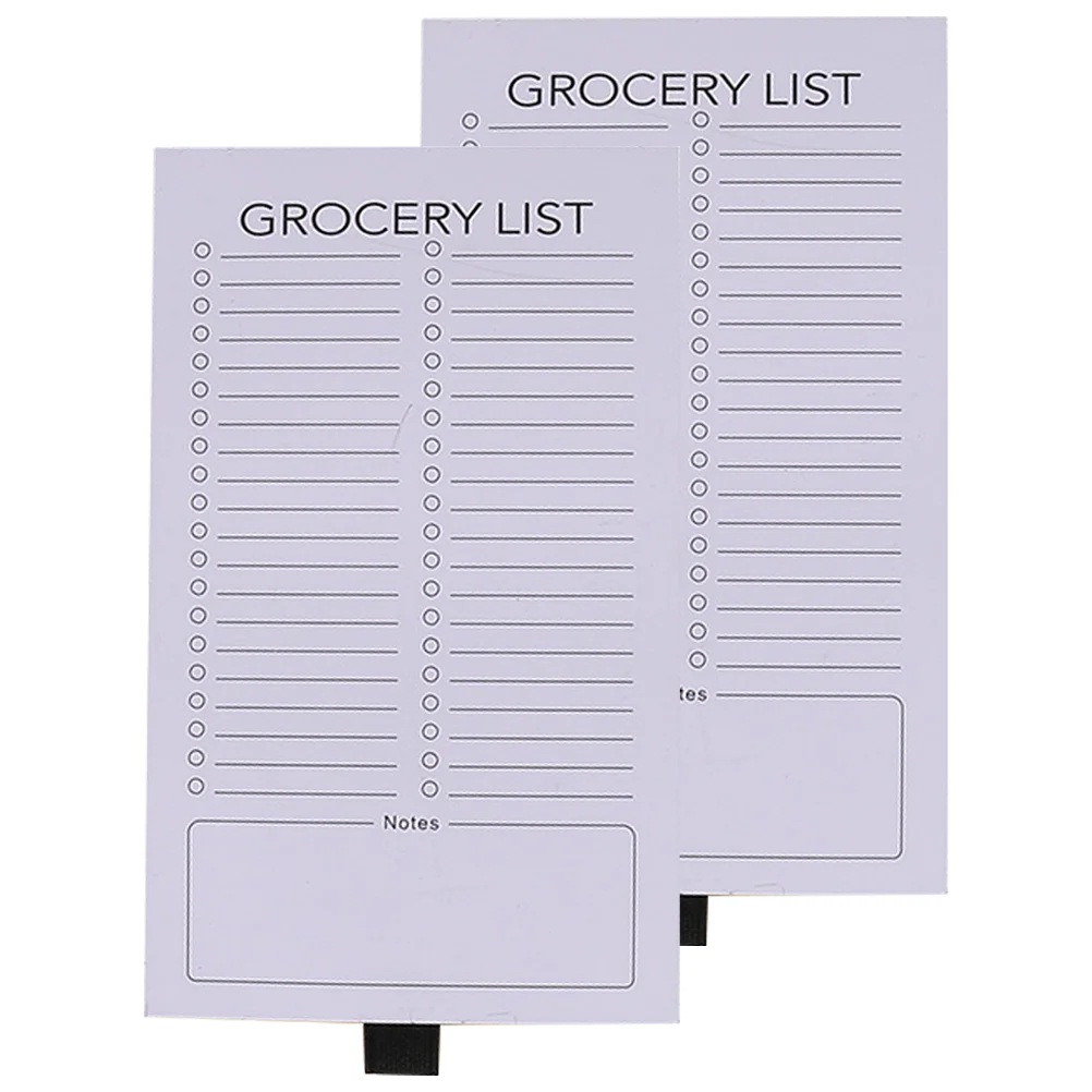 2 Pcs Groceries Scratch Pad List Student Notepads Double Offset Paper Magnetic to for Fridge