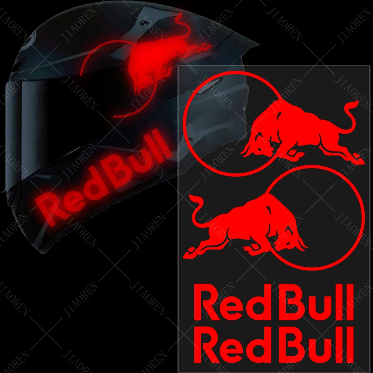 Vinyl Red Bull Helmet Sticker Decal Logo