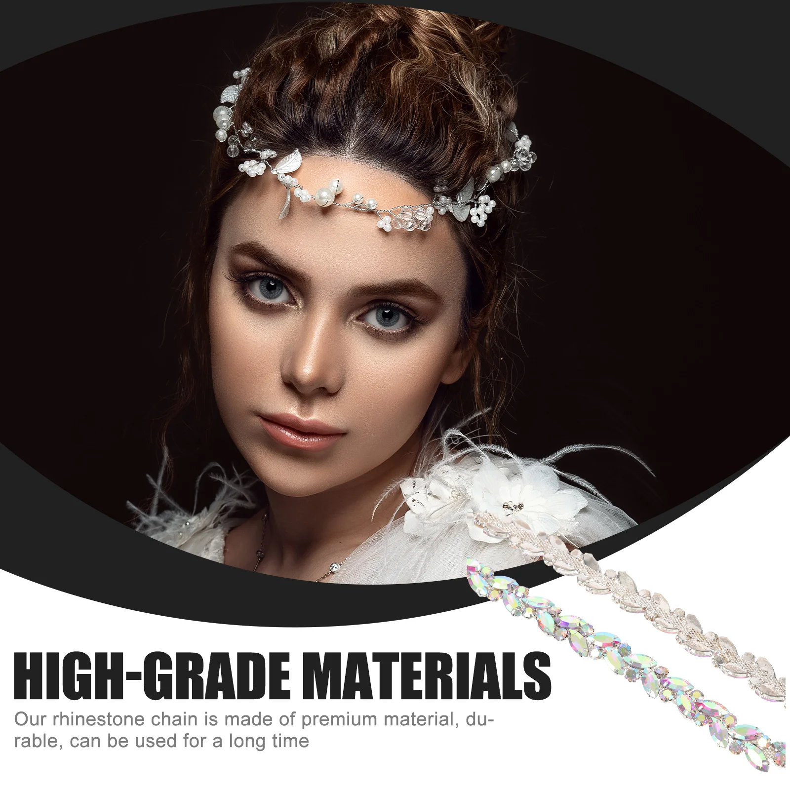 

Crystal Rhinestone Chain Trim Decorative Sparkling DIY Clothing Embellishment for Craft Sewing Wedding Party Veil Handbag Cake