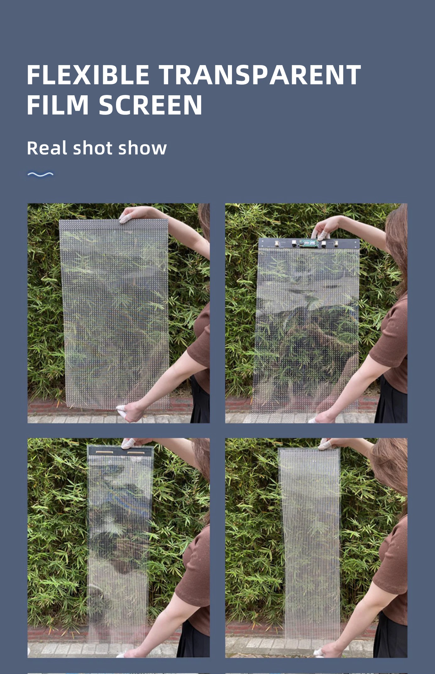 新入荷 高透明度95% 建築広告スクリーン P4 P5 P6 P8 フルカラー屋内フレキシブル透明LEDディスプレイ