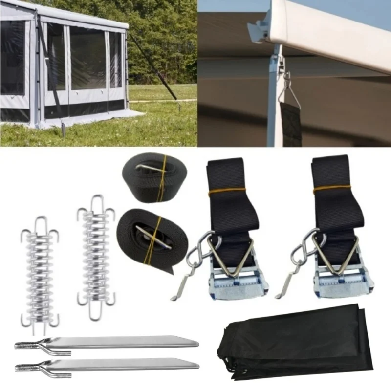 Caravan Kits RV Motorhome Storm Wind Set FOR THULE AWNING STORM HOLD DOWN SIDE STRAPS CANOPY SECURING HOOKS