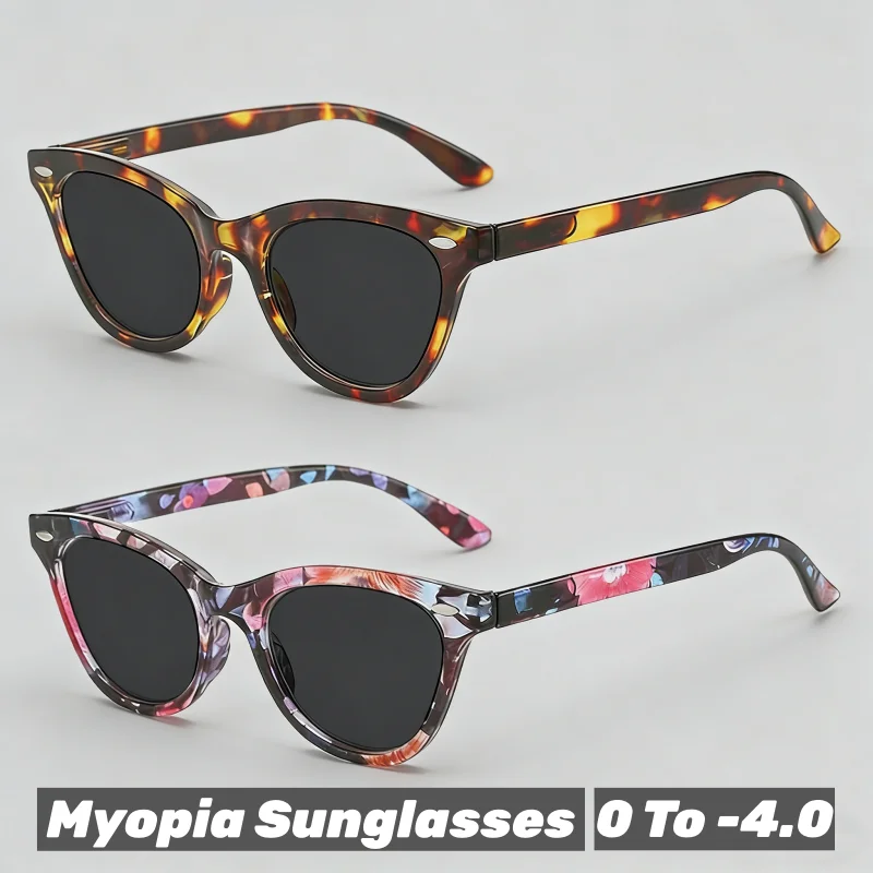 

Fashion Women's Prescription Sunglasses Large-Frame Cat-Eye UV-Protective Myopia Glasses Classic Driving Shades for Men