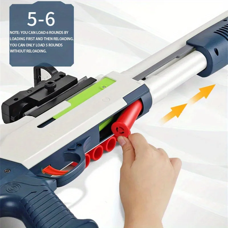 2PCS-Toy Shotgun Handmatig laden en leeg schuimuitwerpontwerp met kogels Schuimspeelgoedpistool