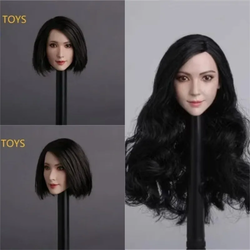 

GC008 1/6 Scale Head Sculpt Black Hair Asian Star Head Carving Model for 12" Female Soldier Figure Ph JIAOU Toys
