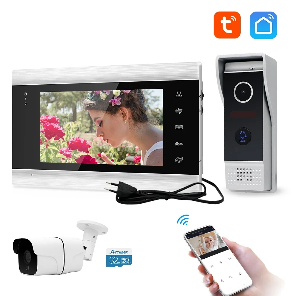 Top 720P Tuya Smart Phone 7Inch WIFI Wireless Video intercoms for Home indoor Monitor Doorbell With Camera Outdoor System