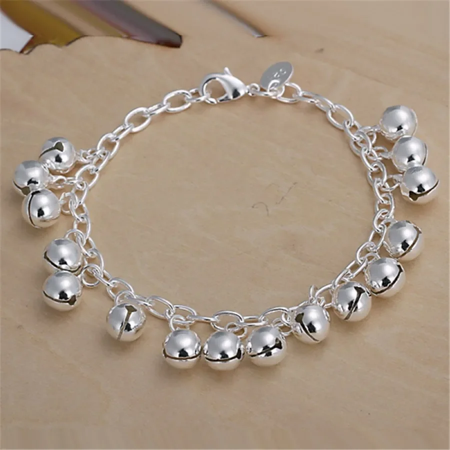 925Lovely Bell Silver Color Bracelets New Listings High 925quality Fashion Jewelry Christmas Gifts