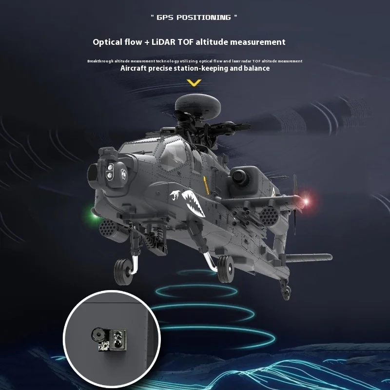 Yxznrc Yuxiang F11s Apache RC Hubschrauber Modell Fernbedienung Bewaffnete Simulation Drohne Spielzeug Realistisches Geschenk für Jungen Geburtstag