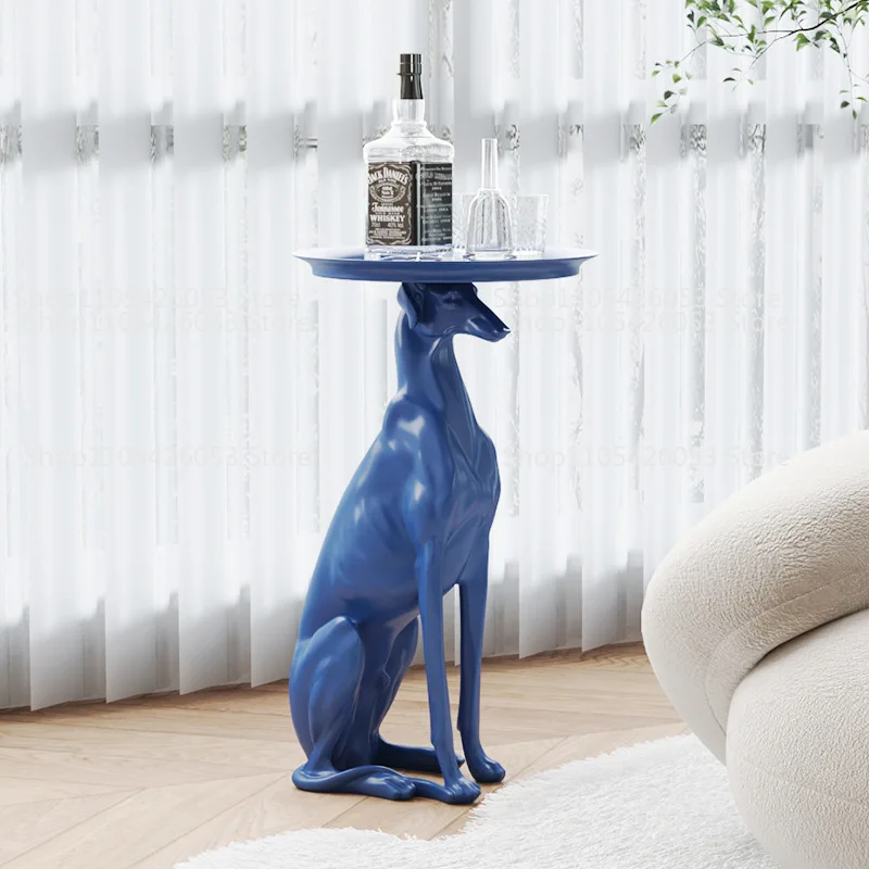 

Creative large-scale floor-to-ceiling dog corner table ornament, modern living room sofa coffee table next to a few soft