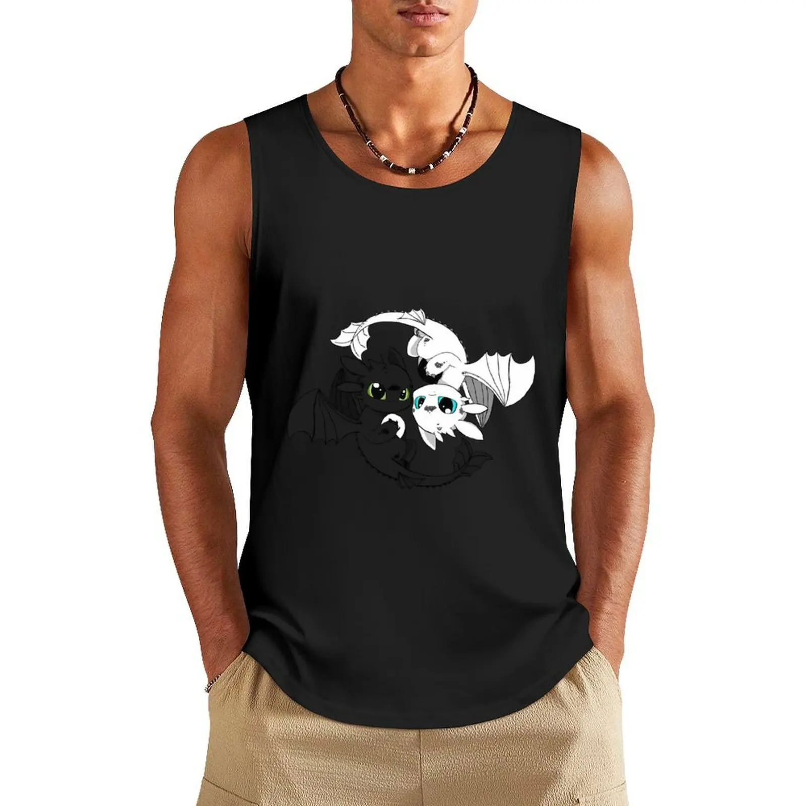 

HTTYD - Cute Chibi Tank Top Men's summer vest men gym clothing gym clothing men